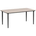 6 Seater Outdoor Garden Dining Table with Rust Resistant Metal Frame - Light Grey