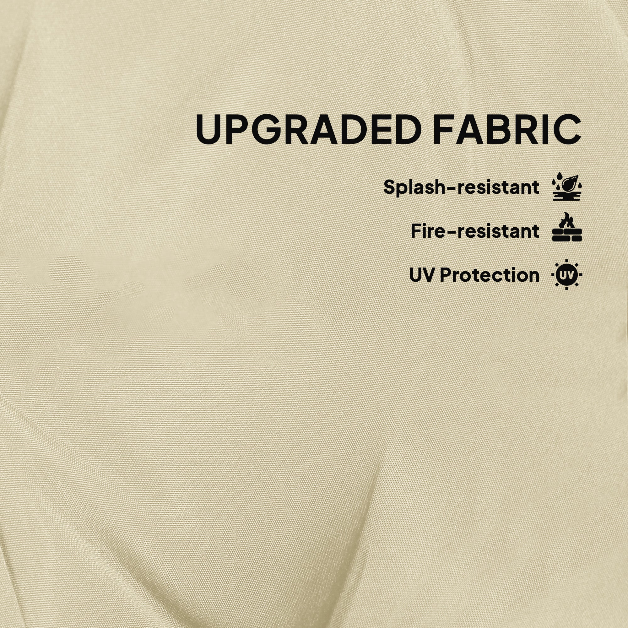 Set of 2 Outdoor Cushions 60cm Beige Cotton Filled UV Protected