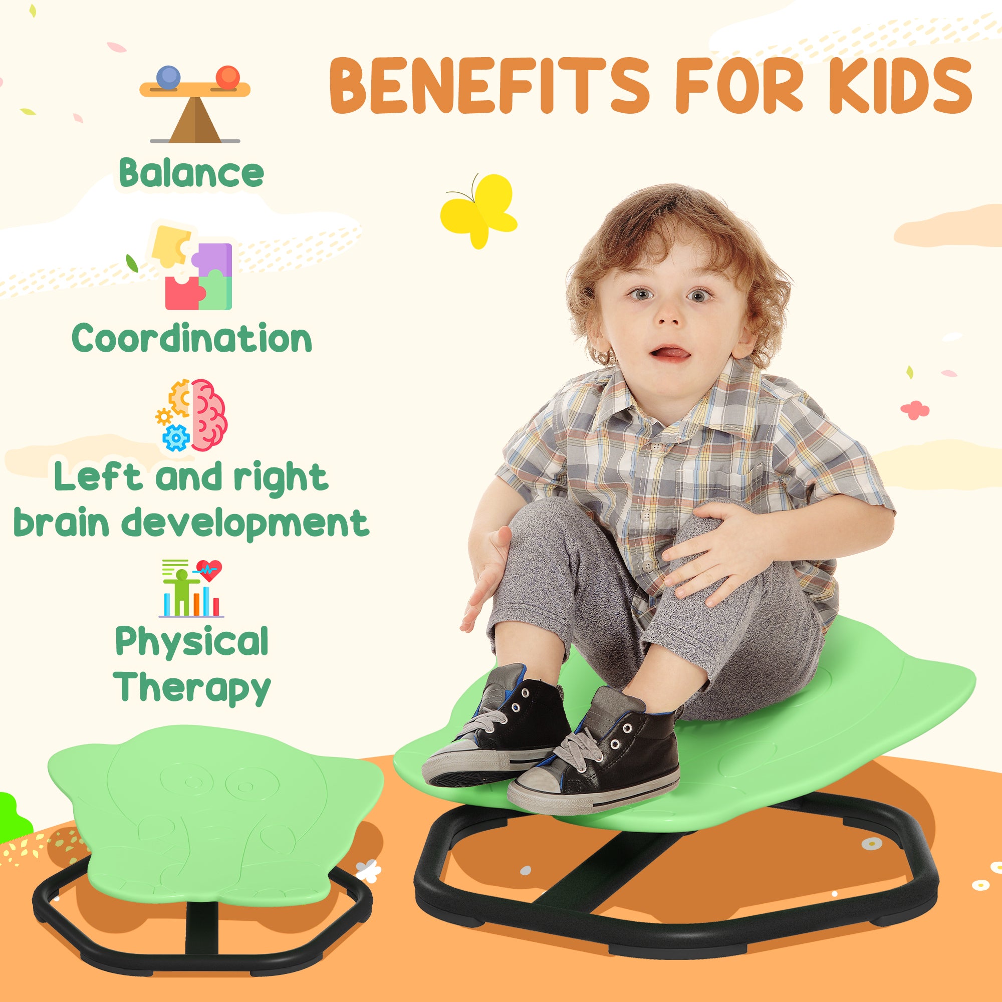 Elephant Shape Spinning Chair for Autism 3-6 Years Old