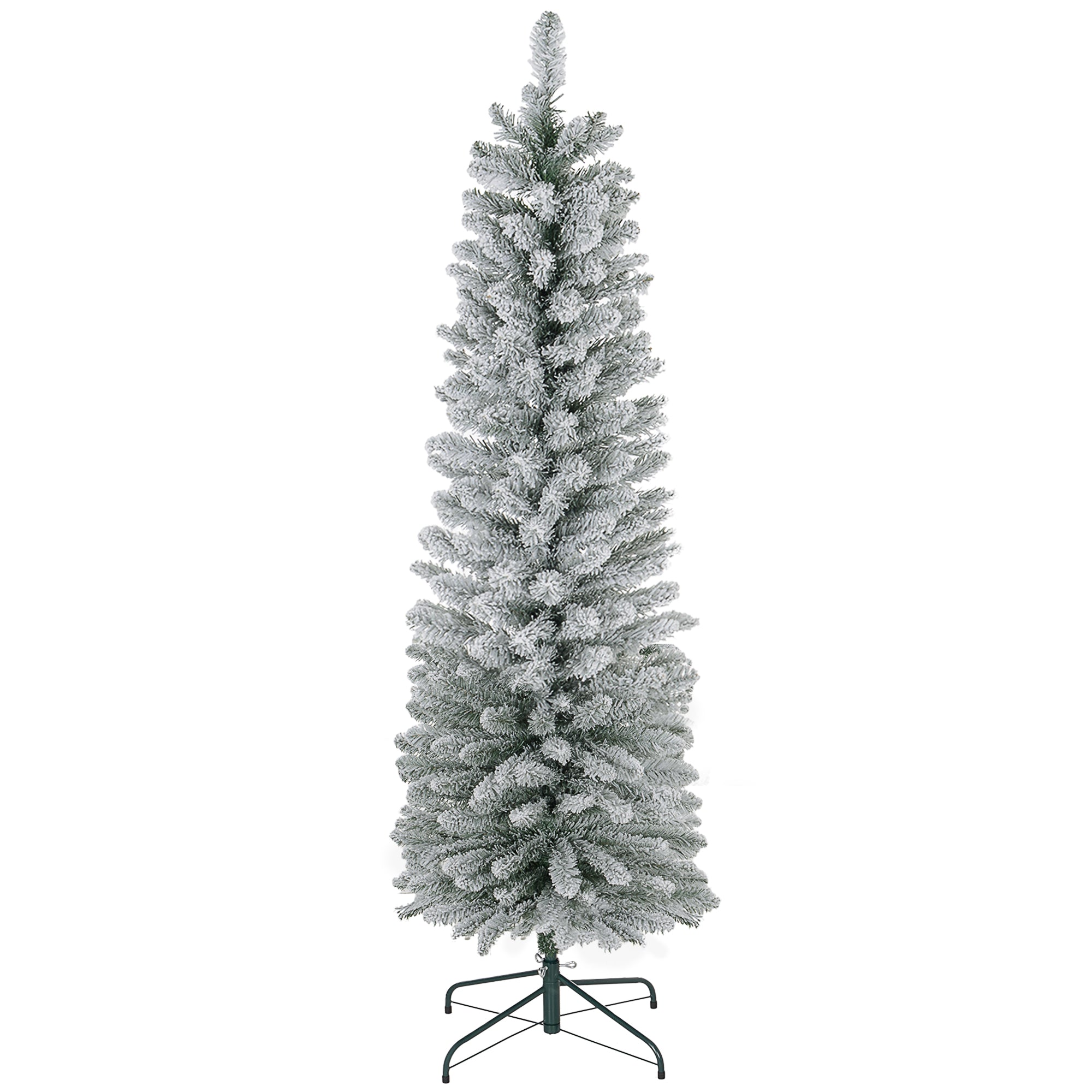 6ft Artificial Snowy Pencil Christmas Tree - Green