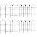 Decorative Garden Fencing, 16PCs 44in x 25ft Outdoor Picket Fence Panels, Rustproof Metal Wire Landscape Flower Bed Border Edging, Black