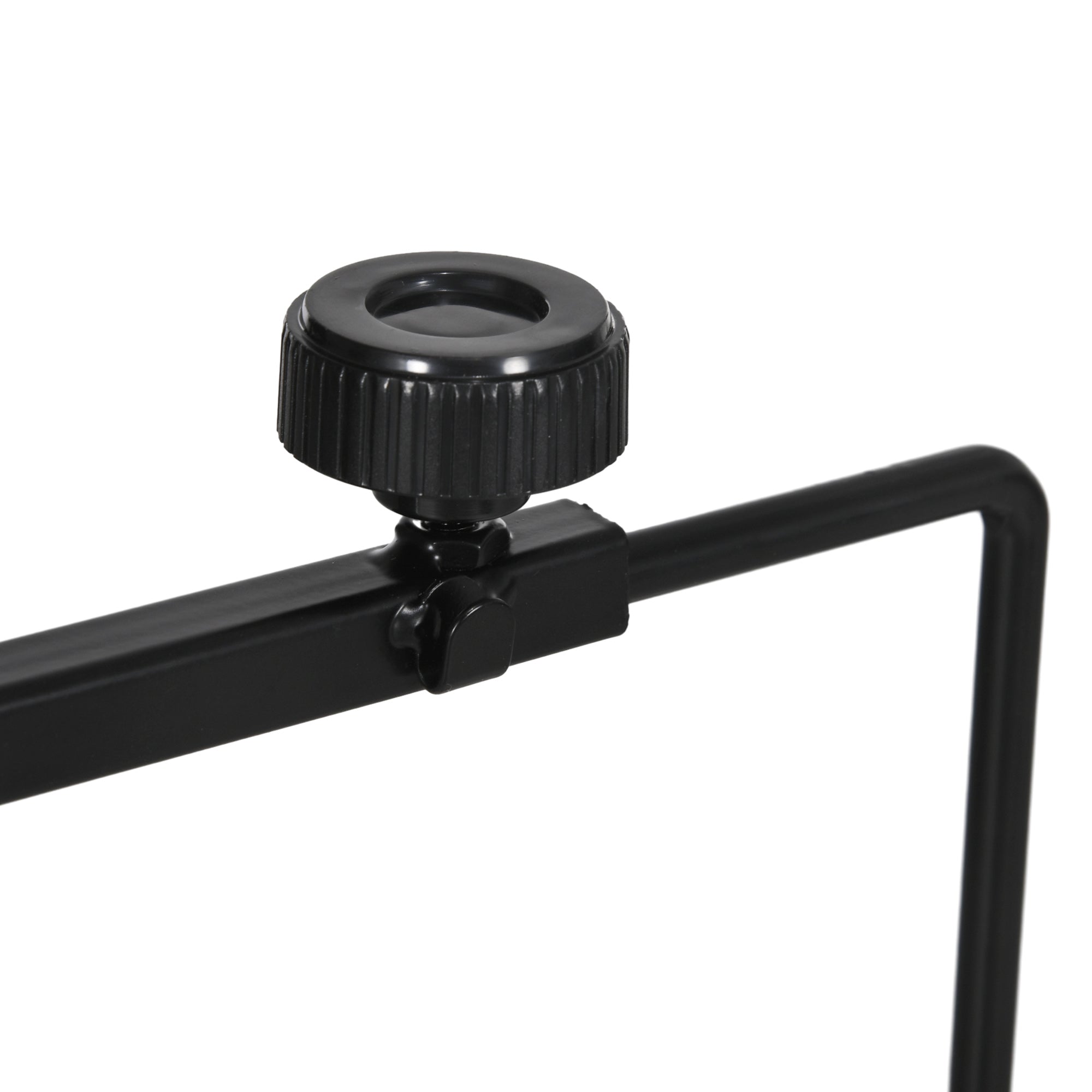 Adjustable Height and Length Reptile Lamp Stand Holder with Hook Hanging, Base - Black