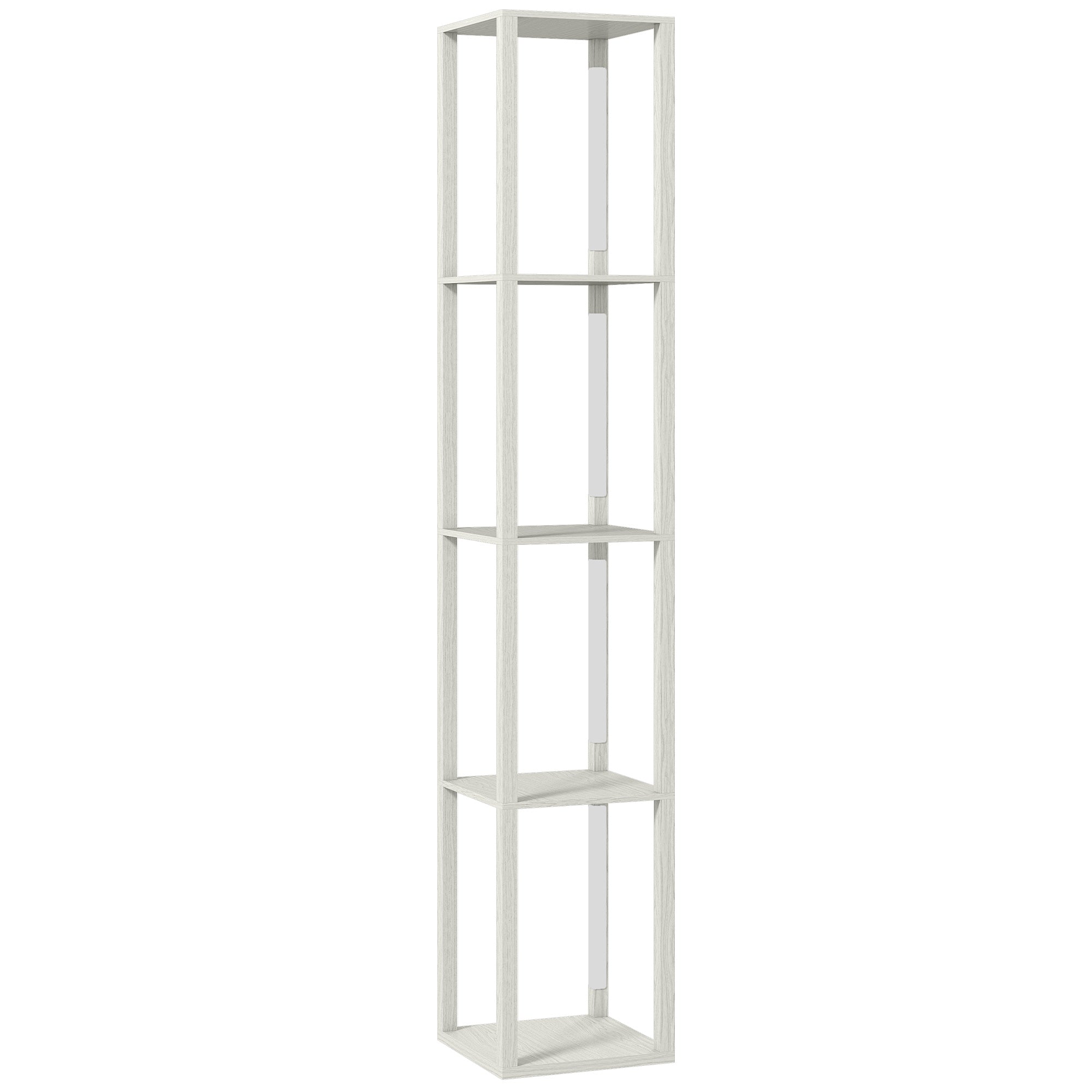 Floor Lamp with Shelves and 3 Brightness Levels - Oak