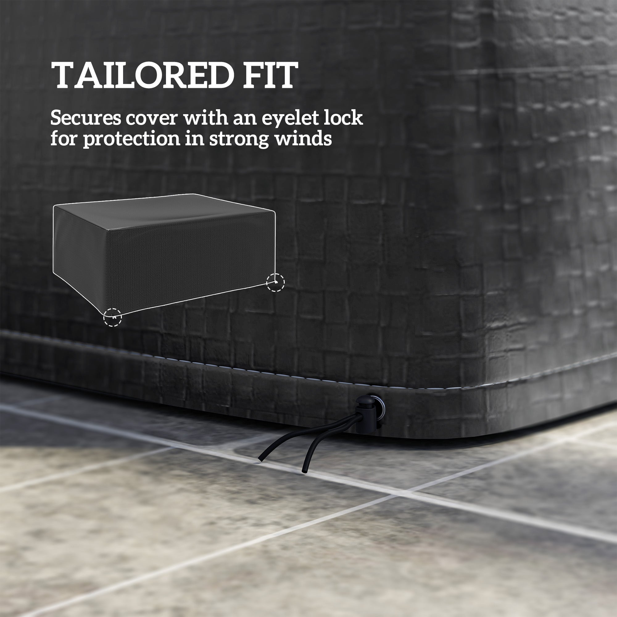 Large Waterproof Anti-UV Garden Furniture Cover Set 235x190cm - Black