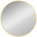 61cm Decorative Wall Mirror for Bedroom Living Room, Modern Round Bathroom Mirror for Home Decor, Gold Tone