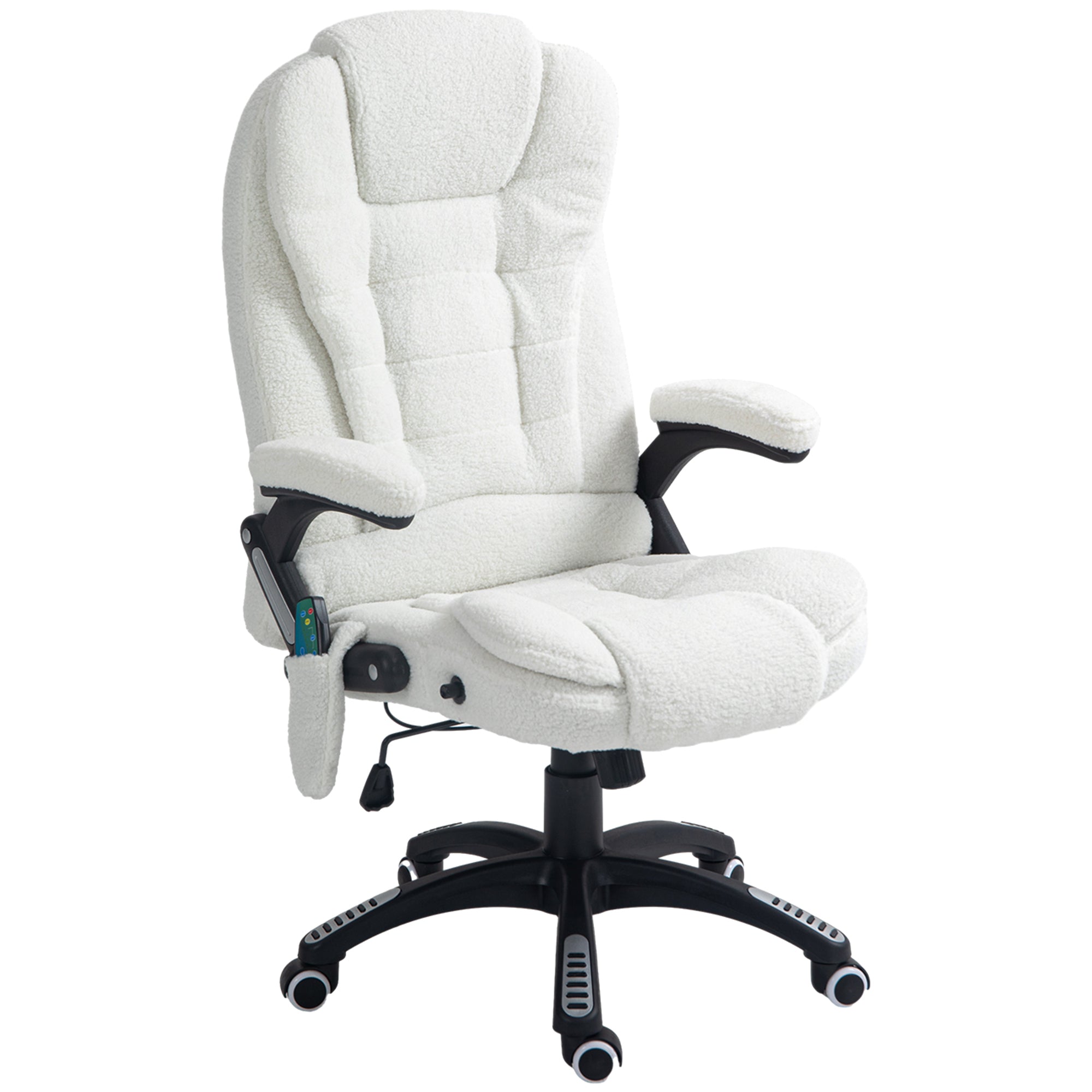 Boucle Six-Point Massage Office Chair - White