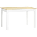 Modern Dining Table for 4-6 with Oak Wood Grain Effect Top and Thick Legs - Oak Wood Grain