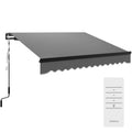 2.5 Metre Electric Retractable Awning with LED Light & Remote Control - Dark Grey