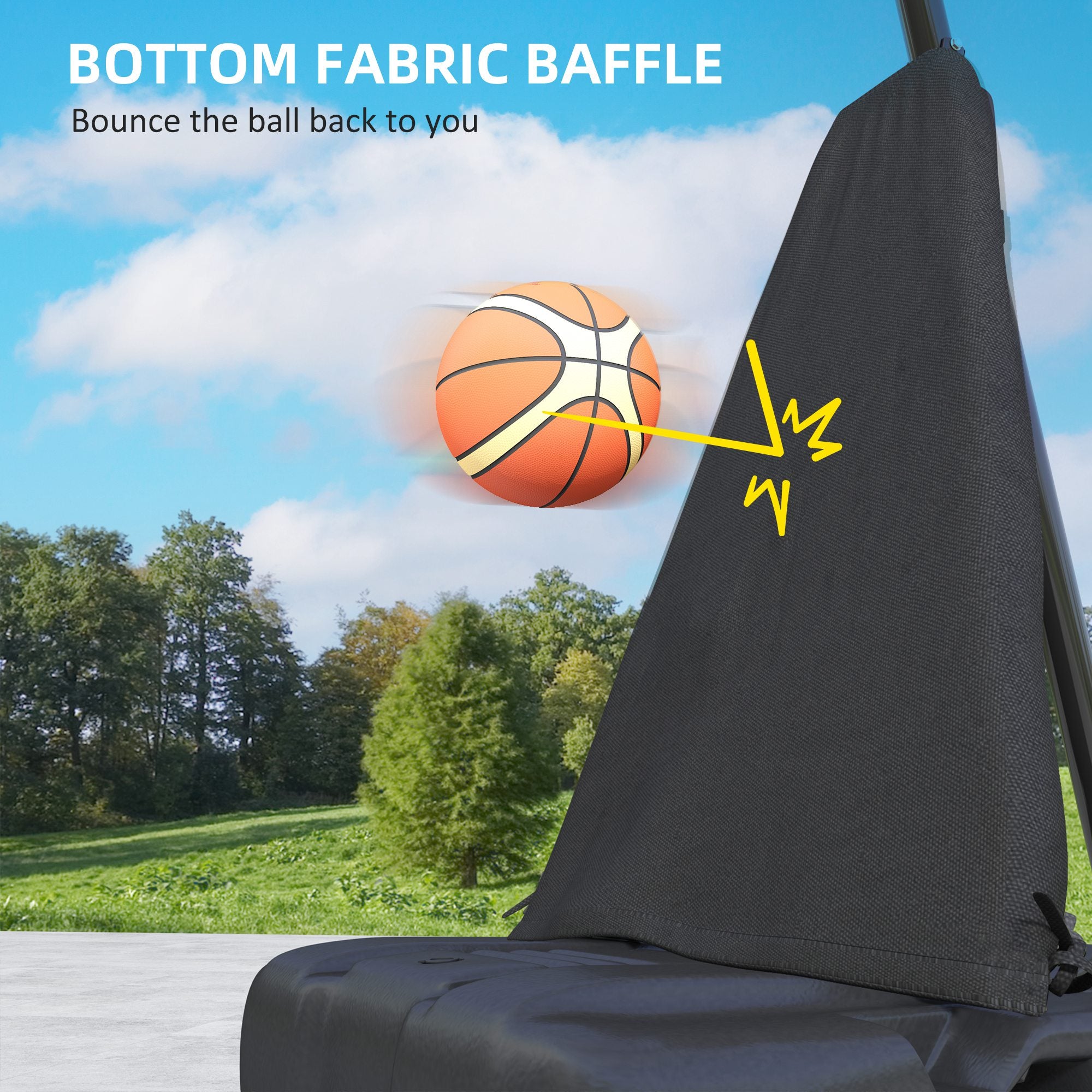 Basketball Hoop Outdoor, Height Adjustable Basketball Hoop and Stand with Rebound System, Weighted Base, Portable on Wheels, 2.45-3.05m, for Teens, Juniors, Adults, Black