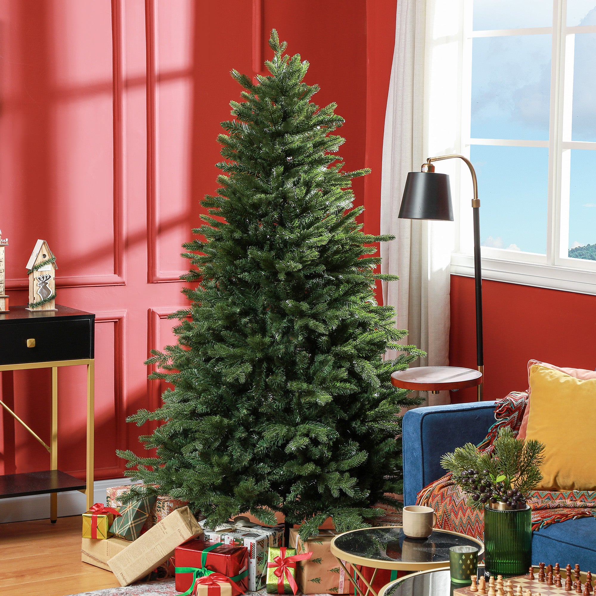 6ft Bare Artificial Christmas Tree, with 1821 Tips - Green