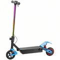 Foldable Kids Electric Scooter with LCD Display, Dual Shock Absorption, Up to 15 KM/H, Max Range 6 KM for Age 6-14, Blue