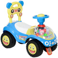 Foot to Floor Toddler Ride-On Toy with Music, Lights, Horn & Storage - Blue
