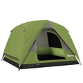 3-4 Person Waterproof Dome Camping Tent with Sewn-in Groundsheet, Mesh Windows, Pocket & Hook - Olive Green and Grey