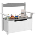 2-in-1 Kids Toy Box Storage Bench with Lid and Backrest for Bedroom Nursery Playroom - Grey