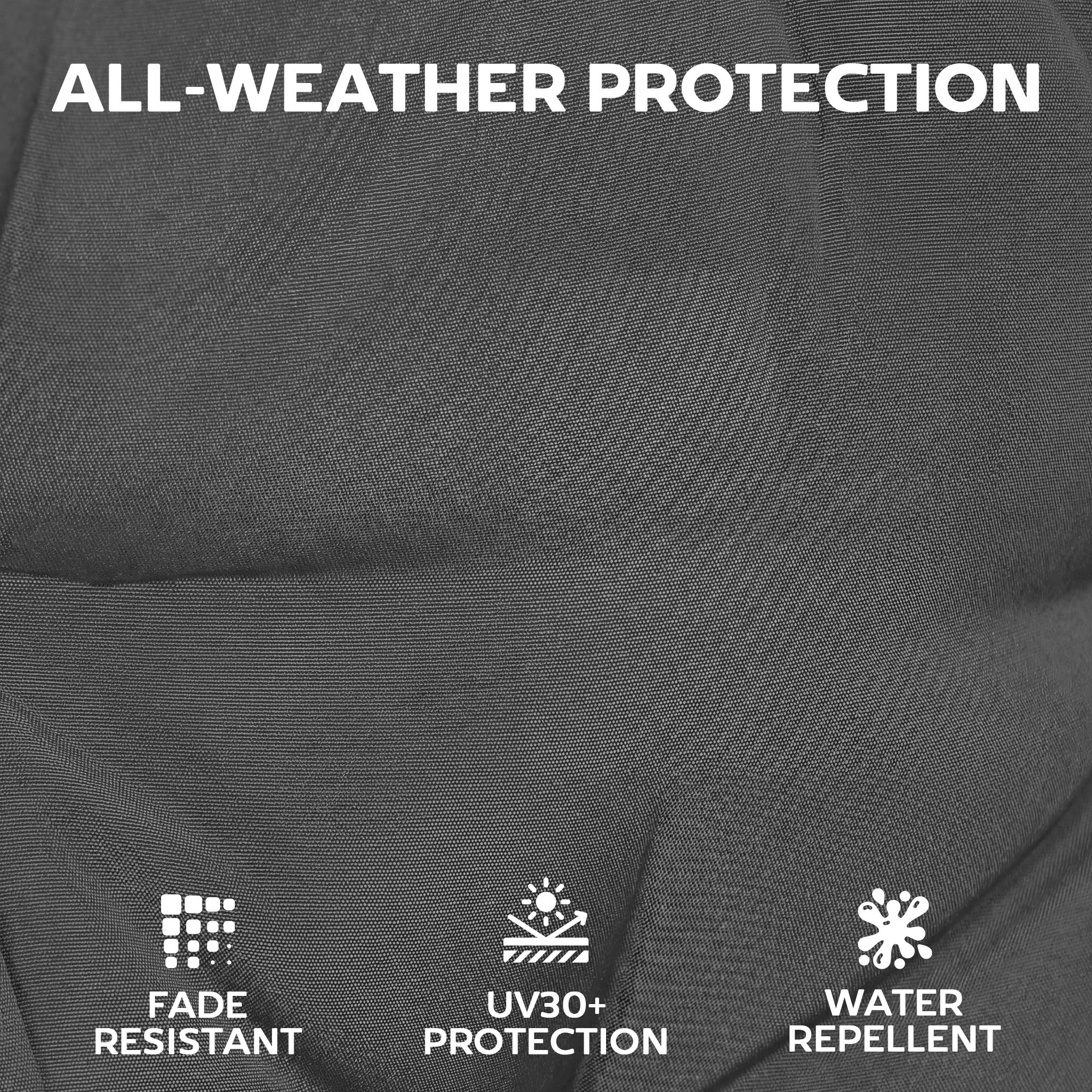 Patio Chair Cushions Set of 4, Waterproof Non-Slip Lounge Chair Cushions, 112x53cm, Dark Grey