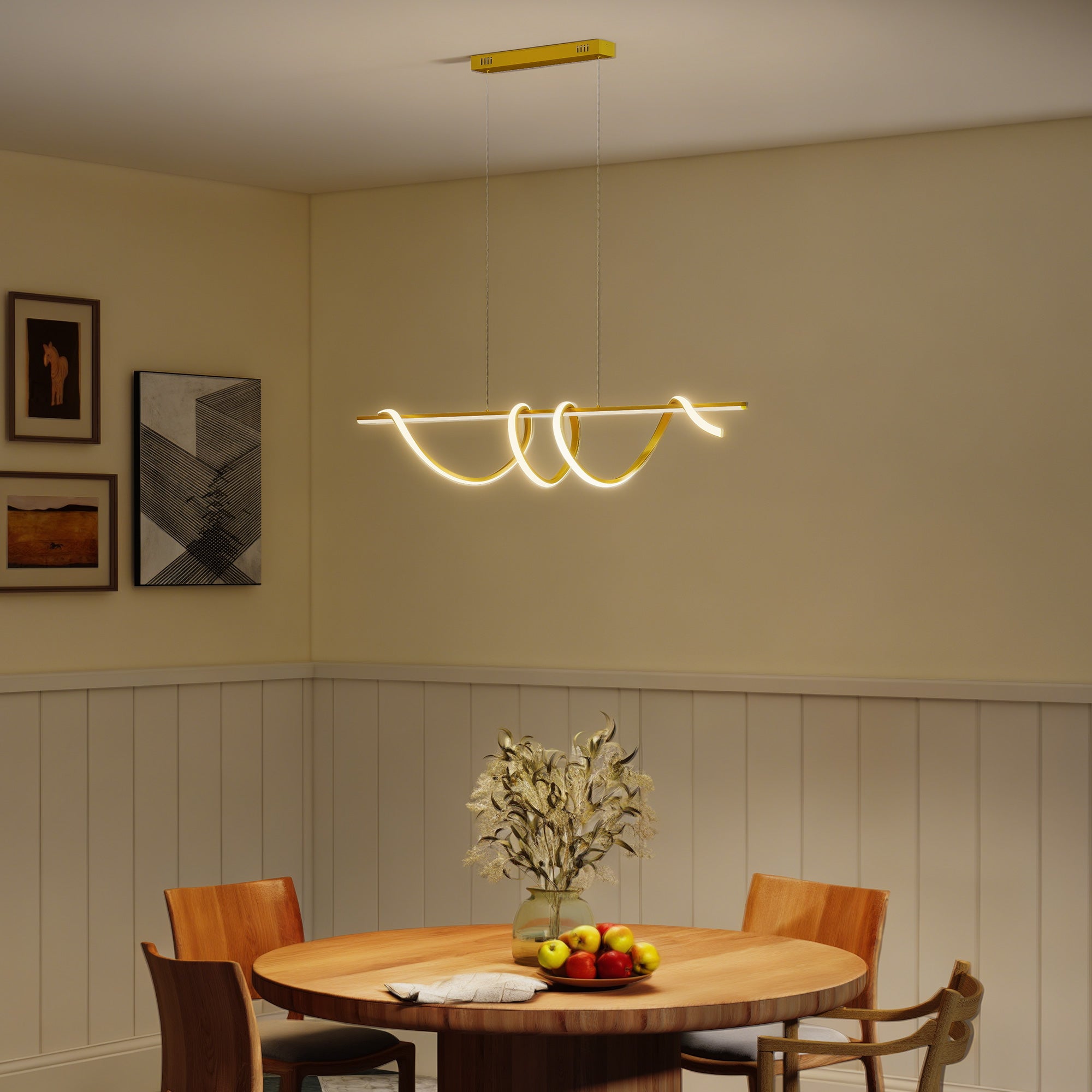 Pendant Light with 3 Colour Temperatures - Gold Tone