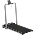Folding Walking Treadmill, Under Desk Walking Pad with Incline, Silver Tone