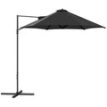 2.5m Rotating Cantilever Parasol with Base 256cm Canopy - Black