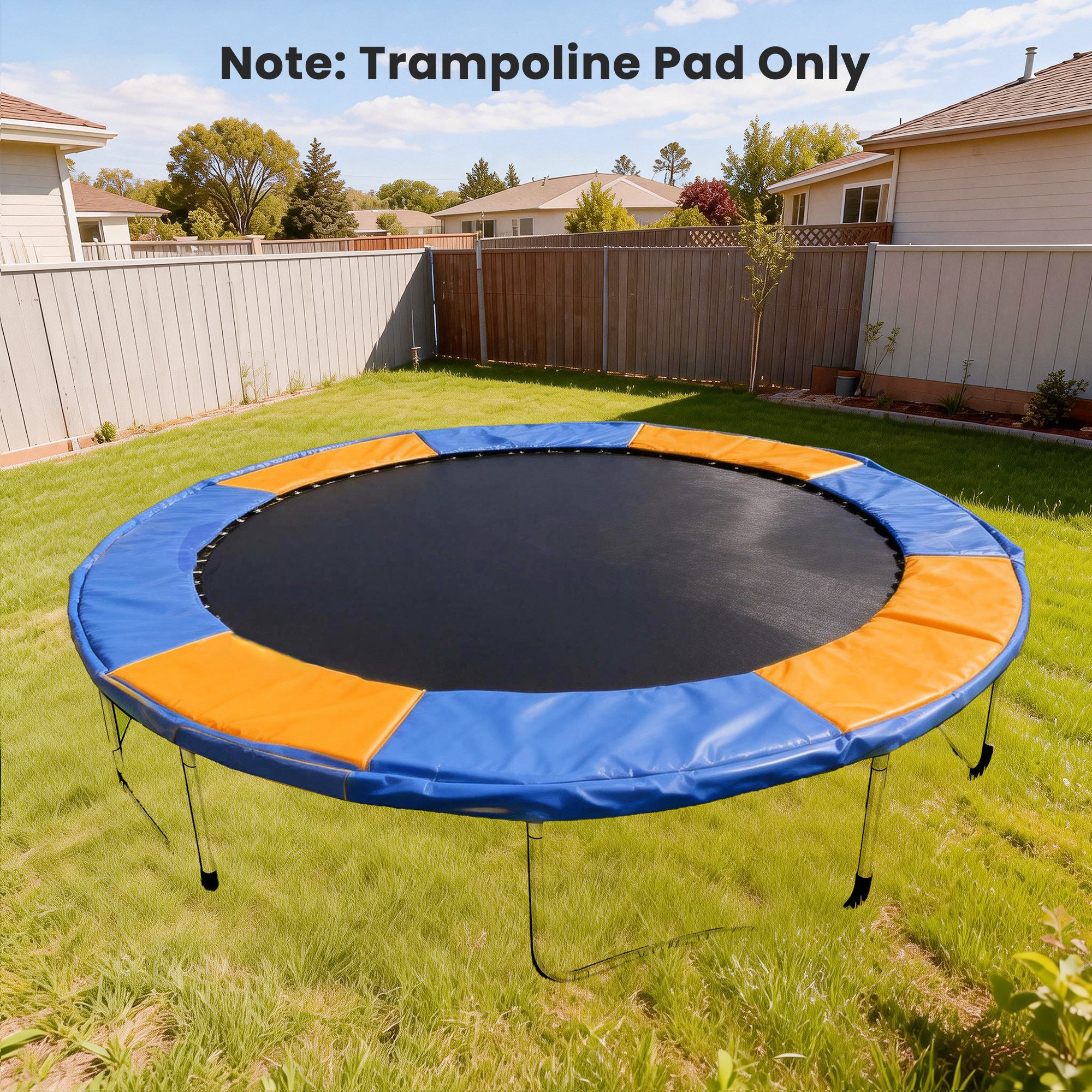8FT Trampoline Spring Cover, Plastic Trampoline Pad Replacement Safety Guard, Yellow and Blue