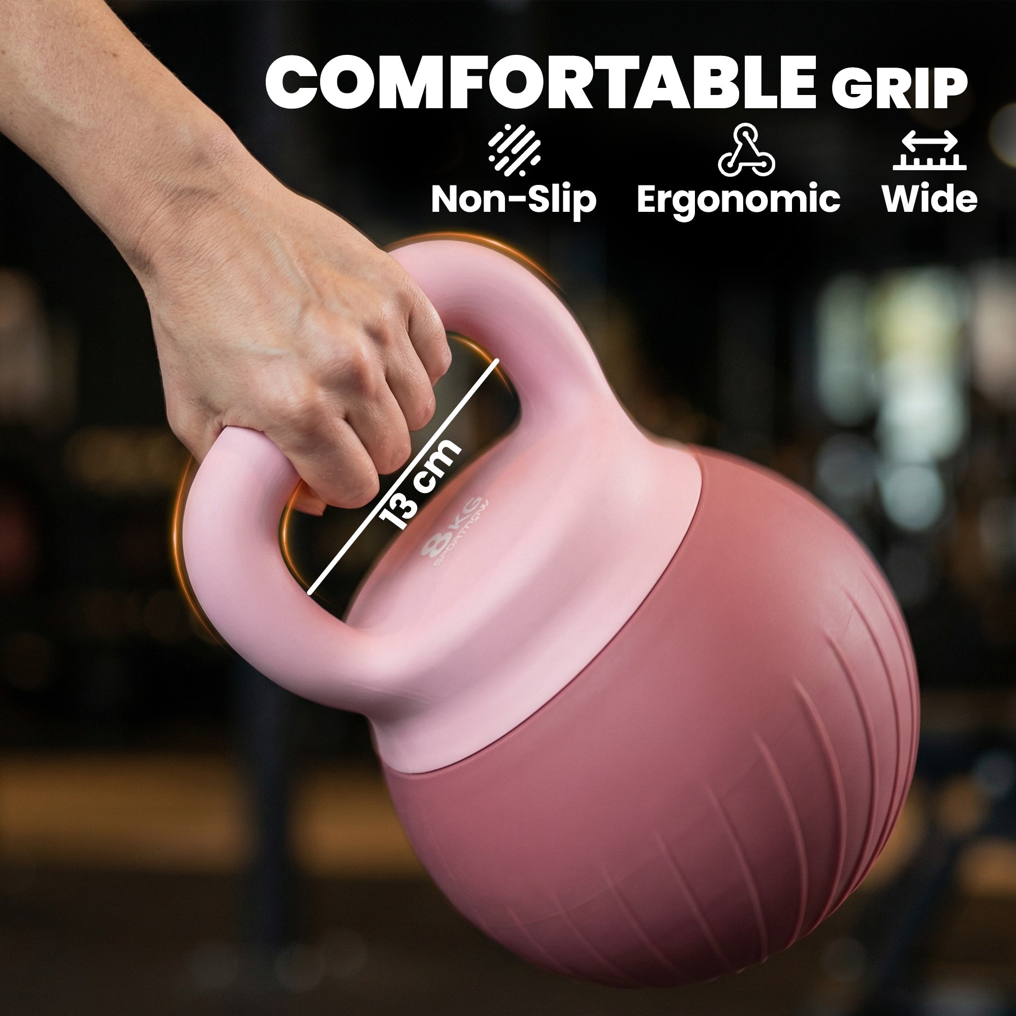 Soft Kettlebell, 8kg Kettle Bell with Anti-Slip Grip for Home Gym Weight Lifting and Strength Training