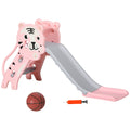 2 in 1 Indoor Baby Slide with Basketball Hoop for Ages 18-36 Months - Pink