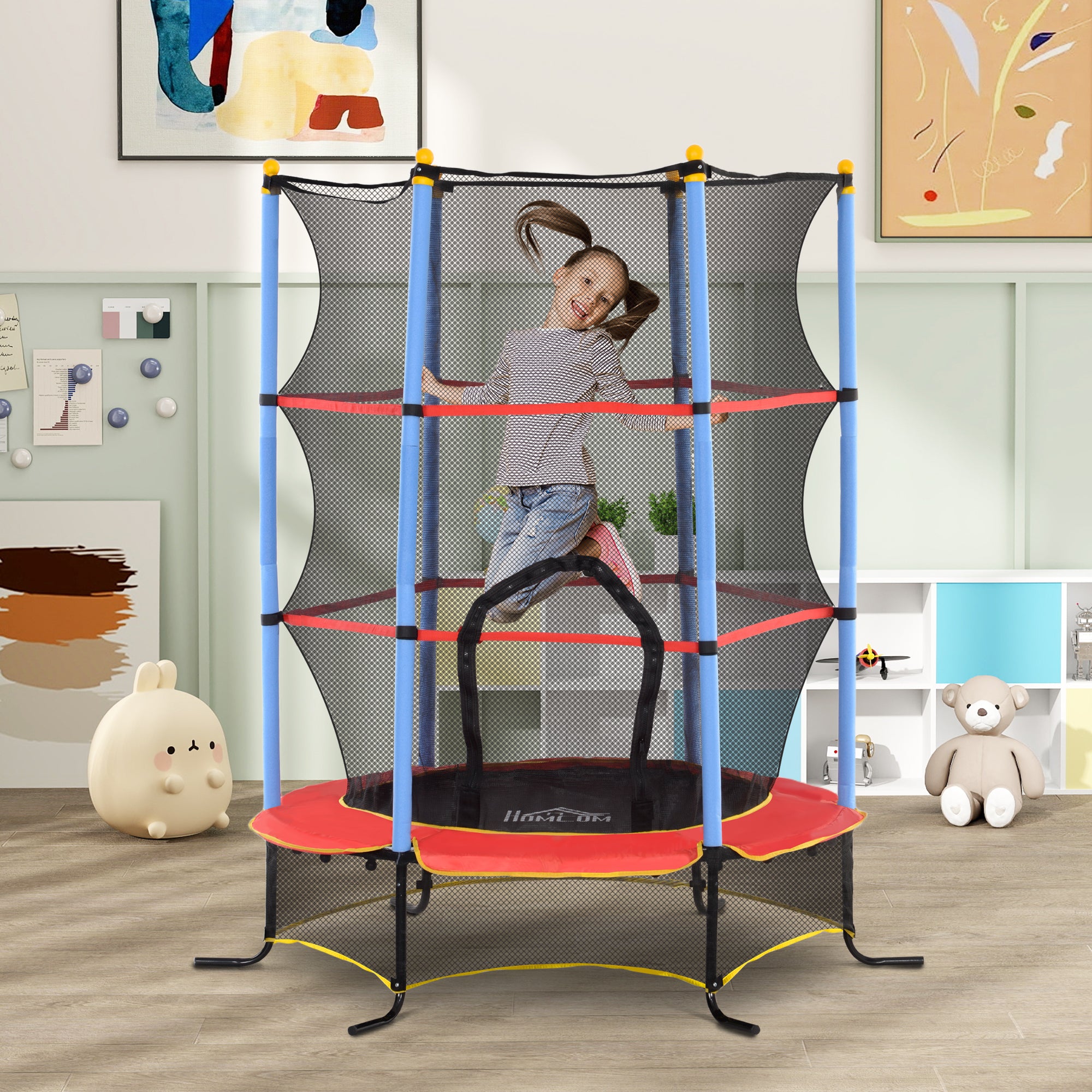 Kids Trampoline, with Safety Net, for Ages 3-10 Years