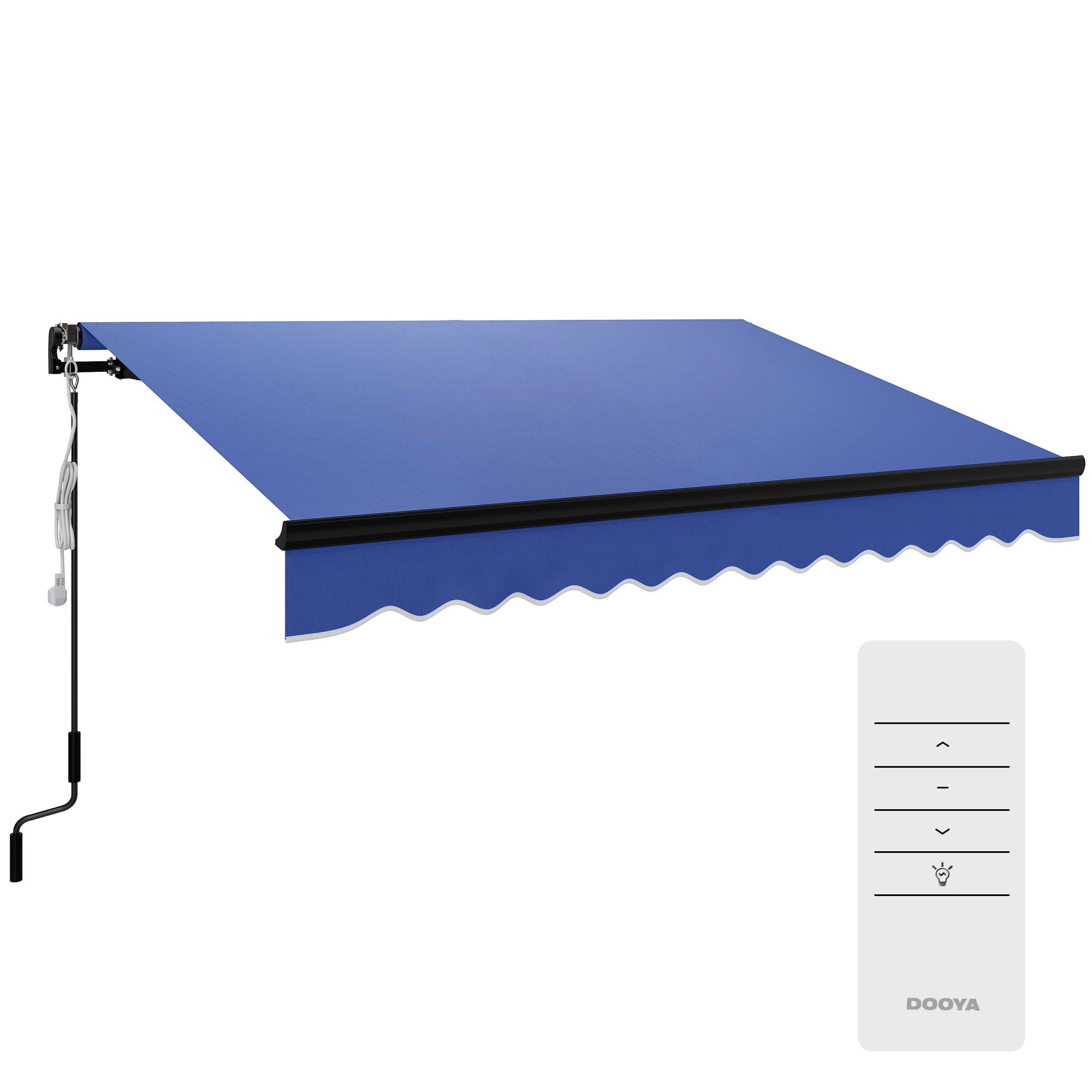3 Metre Electric Retractable Awning Set with LED Light - Blue