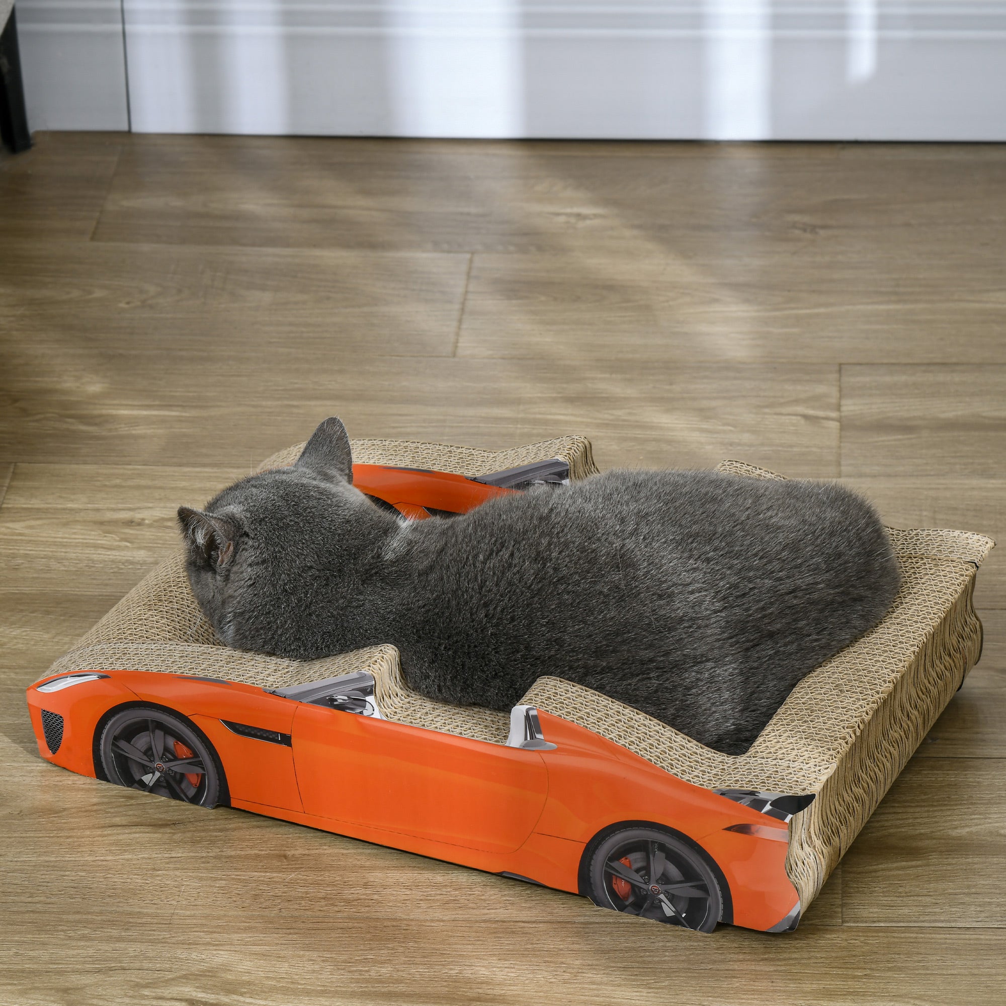 2 in 1 Cat Scratching Board with Catnip, Car-shaped