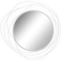 Abstract Metal Wire Wall Mirror with Hanging Accessories - Silver