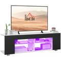Multi-Shelf TV Cabinet with Adjustable LED Lights - Black
