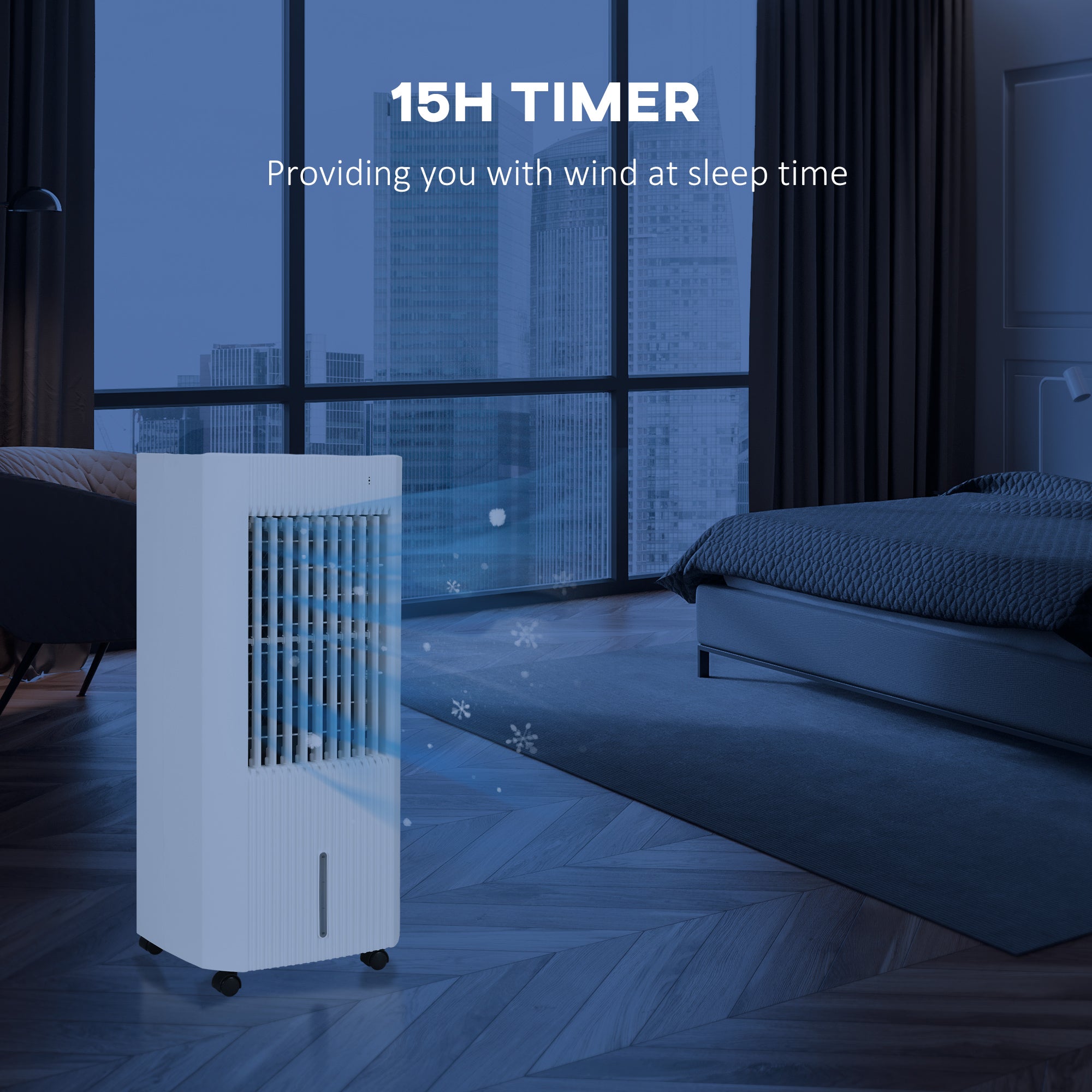 Portable 3-in-1 Air Cooler with 5 Litre Capacity, Oscillation, LED Display, Remote, 15 Hour Timer, Evaporative Air Cooler Fan with 3 Speeds, 3 Modes, Ice Packs, for Home Office