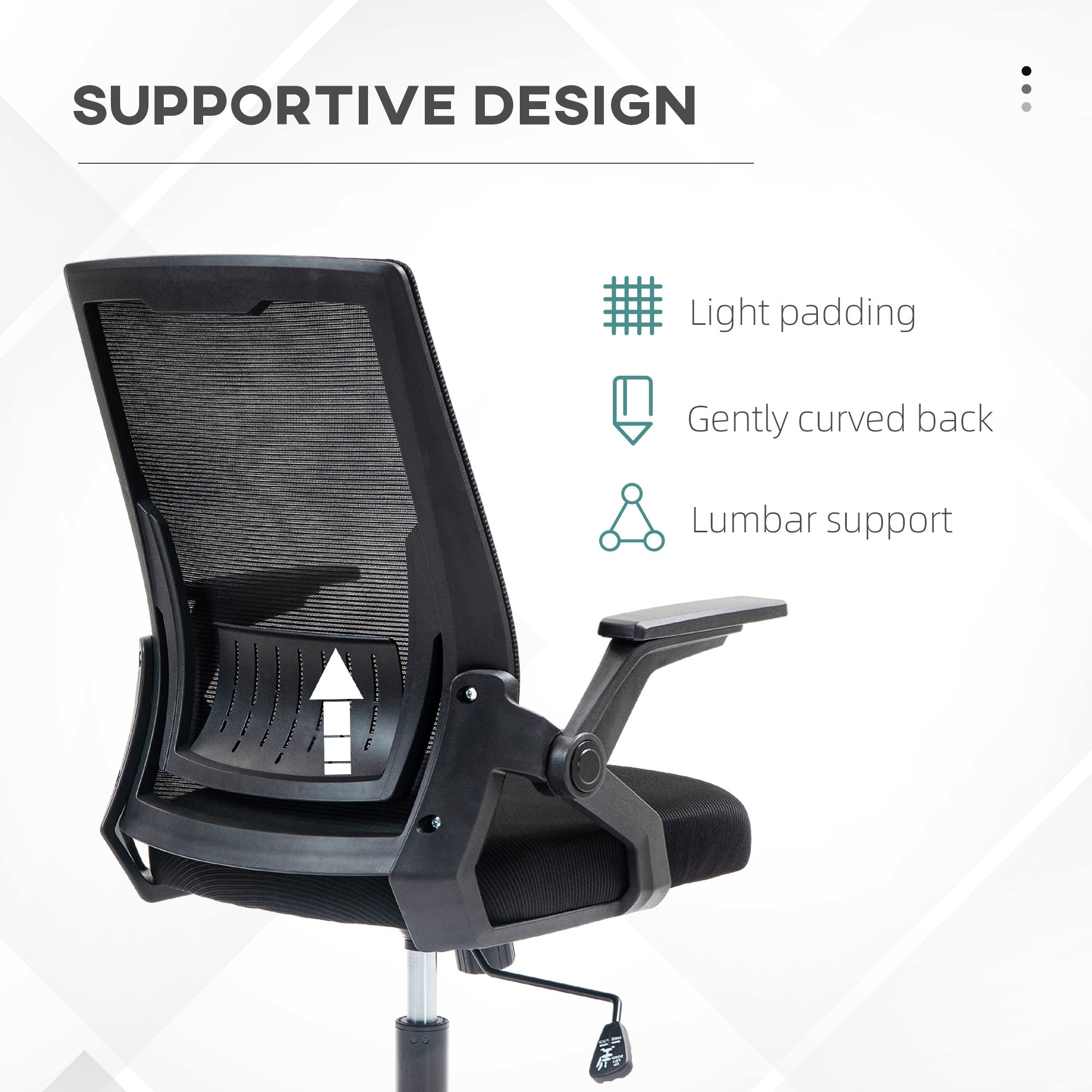 Office Chair, with Lumbar Support - Black