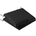 Outdoor Seat Cushions Set of 2 with Ties, Waterproof Garden Seat Pads, Black