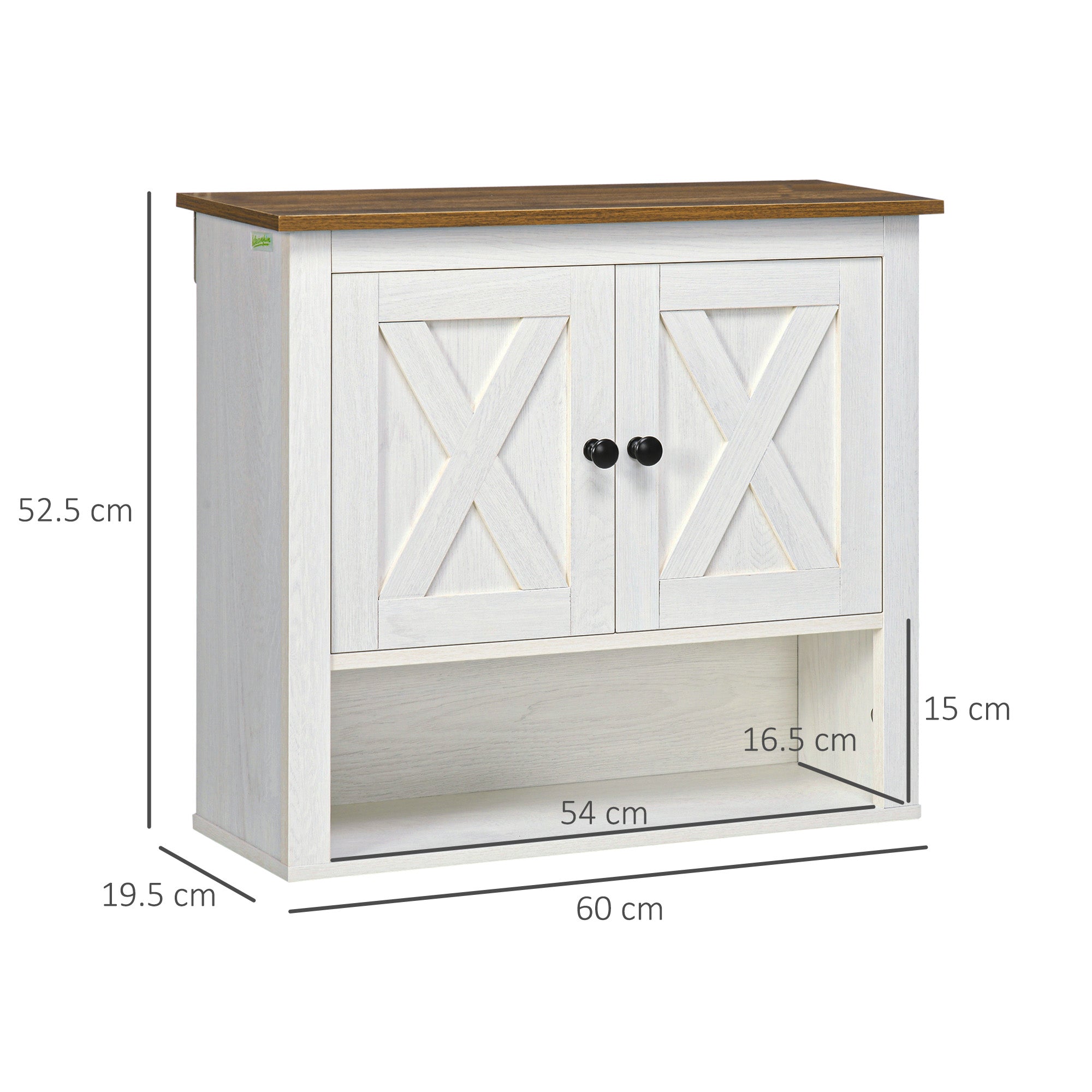 On-Wall Farmhouse Bathroom Storage Cabinet - White