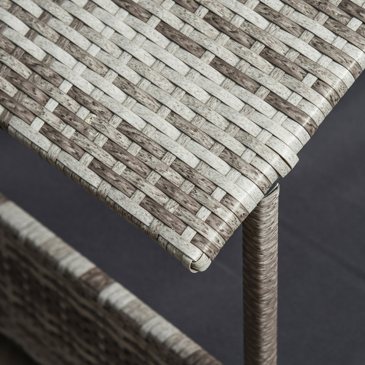 Wicker Dog House with Canopy and Removable Cushion for Small & Medium Dogs - Dark Grey