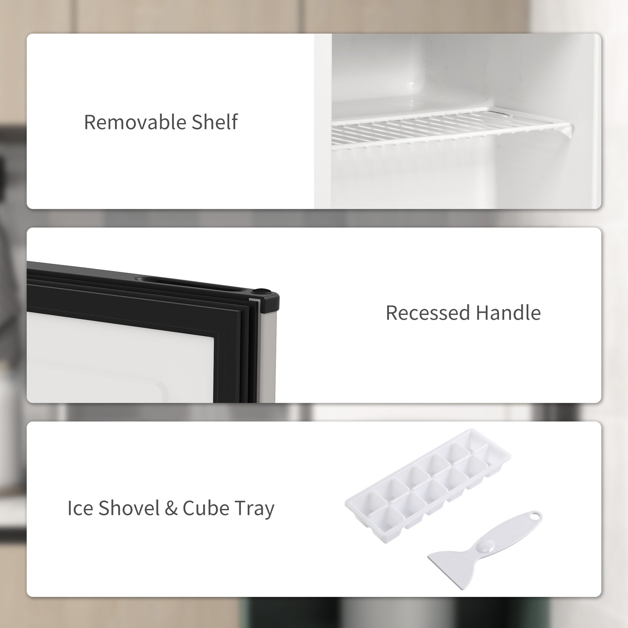 35L Mini Freezer, -24℃ to -14℃ Temperature - Silver Tone