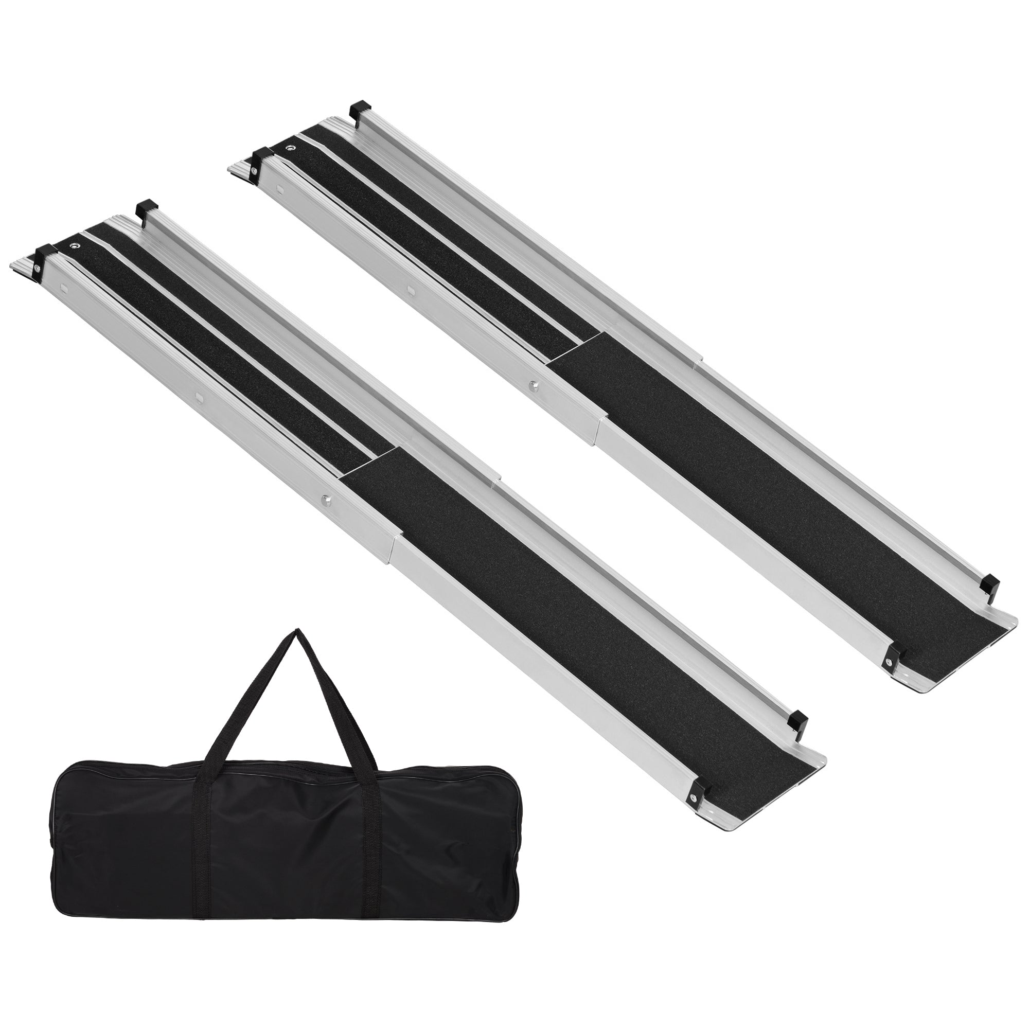 Set of Two 122cm Three-Level Aluminium Wheelchair Ramps