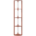 Corner Floor Lamp for Living Room Bedroom with Dimmable Warm White LED Light, Modern Tall Standing Lamp, Brown