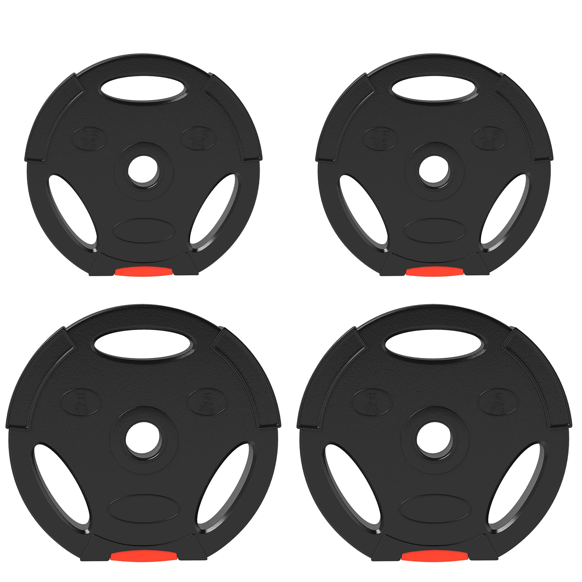 Weight Plates Set, with Two 5kg and Two 2.5kg weights, Black