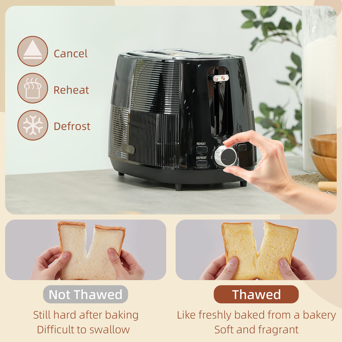 1.7L 3000W Fast Boil Kettle & 2-Slice Toaster Set with 7 Browning Levels, Defrost & Reheat - Black