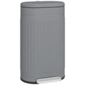 30 Litre Metal Pedal Bin with Soft-Close Lid and Removable Inner Bucket - Grey