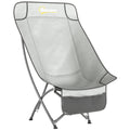 Camping Chair for Adults Heavy Duty Folding Camp Chair with Side Pocket and Carry Bag Light Grey