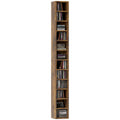 204 CD Tall Narrow Media Storage Tower with 12 Tiers - Rustic Brown