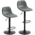 Bar Stools Set of 2, Modern Swivel Barstools with Footrest for Kitchen Island and Dining Room, Grey