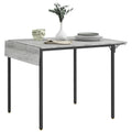 Four-Person Drop Leaf Dining Table with Wood-Effect Top - Grey