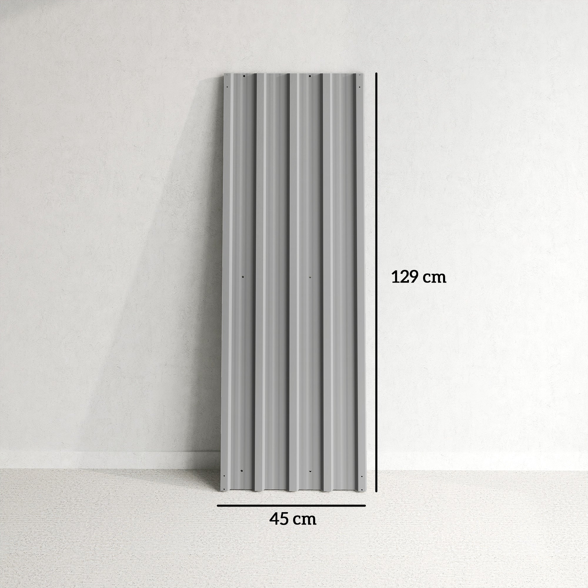 Set of 12 Corrugated Steel Roof Sheet Panels - Light Grey