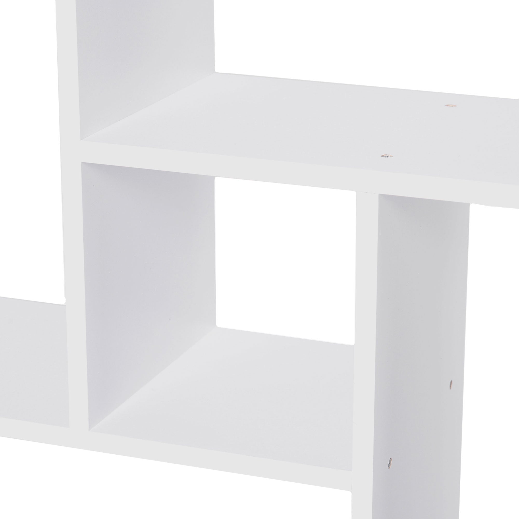 Particle Board 5-Unit Grid Bookcase w/ Melamine Foot Pads White