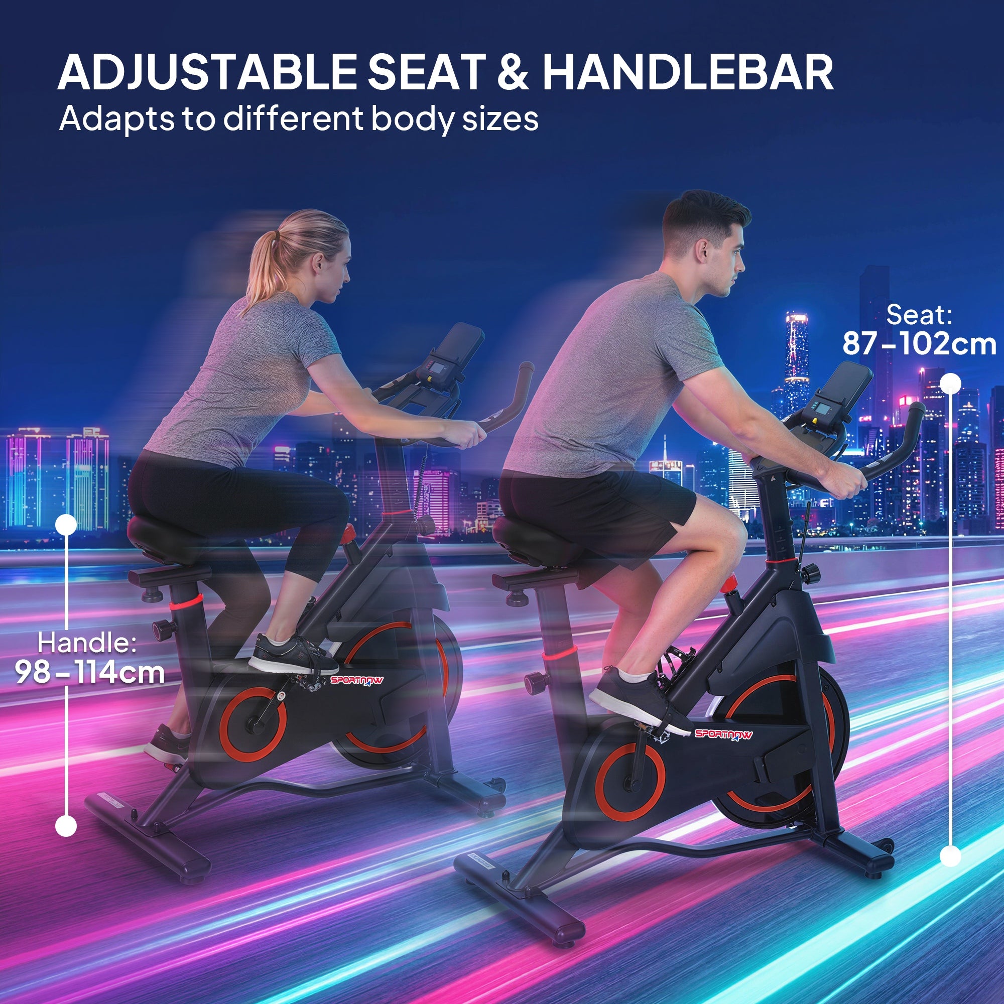 Exercise Bike, Stationary Bike with Adjustable Magnetic Resistance, Indoor Cycling Equipment with LCD Display