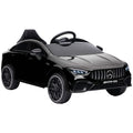 Mercedes-Benz AMG CLA 45 Licensed 12V Kids Electric Ride-On Car with Remote, Suspension, Lights, Music, Horn - Black
