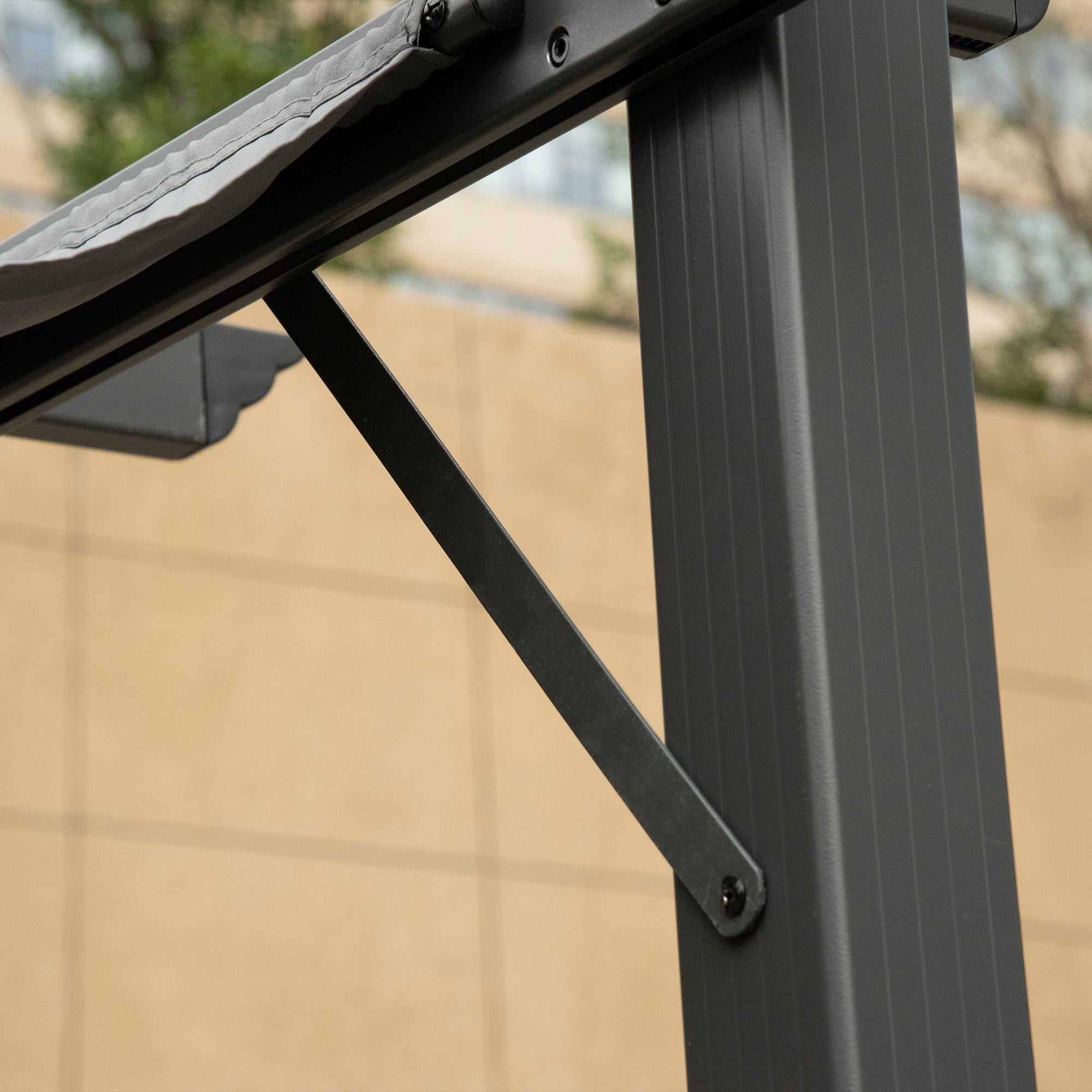 3 x 3 Metre Aluminium Gazebo with Retractable Roof - Grey